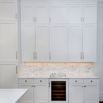 Custom woodworking inside kitchen cabinets